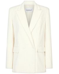 Dondup - Jassen ,Katoen Velvet Double-Breasted Blazer - Lyst