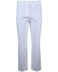 Eleventy - Broeken ,Wit ,Katoen Slim-Fit Broek - Lyst