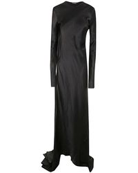 Ann Demeulemeester - Kleedjes ,Zwart ,Demy X-Long Maxi Jurk Met Hoge Split En Lange Mouwen - Lyst