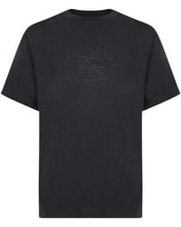 Burberry - Tops ,Zwart ,Katoen Zwarte T-Shirt Voor Mannen Aw 24 - Lyst