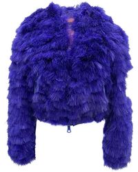 DSquared² - Blauwe Veren Bomberjack Vrouwen - Lyst
