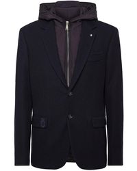 Billionaire - Jassen ,Blauw ,Katoen Blazerjas Met Hoodie - Lyst
