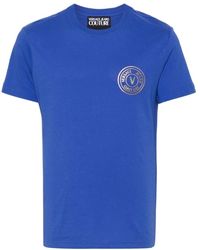 Versace - Blaue grafik t-shirts und polos - Lyst