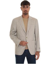 Canali - Leinen wolljacke mit taschen - Lyst