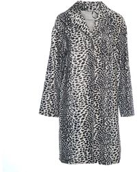 Max Mara - Animal-Print Midi-Mantel Im Eleganten Stil - Lyst