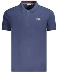 Fila - Tops ,Blauw ,Katoen Blauw Katoenen Poloshirt Met Borduursel - Lyst
