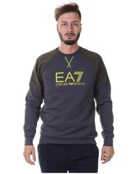 EA7 - Hoodies & Sweatvesten ,Grijs ,Katoen Sweatshirt Hoodie - Lyst