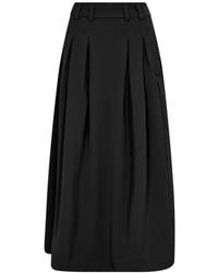 co'couture - Rokken ,Zwart ,Polyester Plooirok Met Riemlussen - Lyst