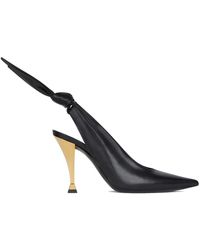 Givenchy - Schoenen ,Zwart ,Leer Zwarte Slingback Pumps Elegante Strikdetail - Lyst
