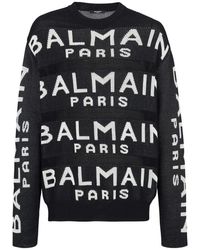 Balmain - Pullover in maglia con logo - Lyst