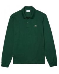 Lacoste - Tops ,Groen ,Katoen Klassiek Poloshirt Met Lange Mouwen - Lyst