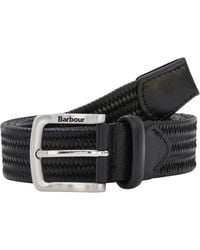 Barbour - Accessoires ,Zwart ,Leer Stretch Leren Riem - Lyst