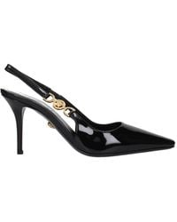 Versace - Schwarze Leder High Heel Sandalen - Lyst