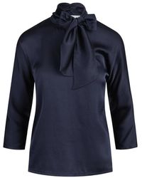 Jucca - Satinbluse Mit Schleife - Lyst