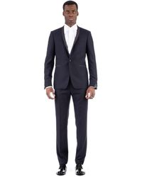 Tagliatore - Kostuums ,Blauw ,Blauwe Ceremonie Jurk Met Shawl Revers - Lyst