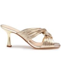 Michael Kors - Goldenes Metallic-Leder Mule Mit 8,5 Cm Absatz - Lyst