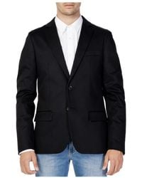 Antony Morato - Zwarte Geknoopte Blazer Met Reverskraag - Lyst