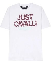 Just Cavalli - Weiße grafik t-shirts und polos - Lyst
