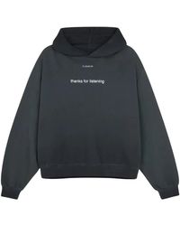 flâneur - Hoodies & Sweatvesten ,Zwart ,Katoen Listening Hoodie - Lyst