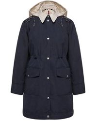 Moncler - Jassen ,Blauw ,Katoen Begonia 3-In-1 Lange Gewatteerde Jas Met Capuchon - Lyst