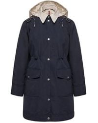 Moncler - Jassen ,Blauw ,Katoen Begonia 3-In-1 Lange Gewatteerde Jas Met Capuchon - Lyst