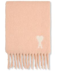 Ami Paris - Accessoires ,Roze ,Wol De Coeur Sjaal - Lyst