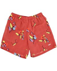 Obey - Korte Broeken ,Veelkleurig ,Nylon Digital Short Ginger Biscuit Multi - Lyst