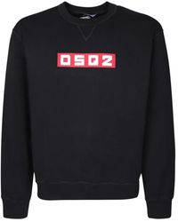 DSquared² - Hoodies & Sweatvesten ,Zwart ,Katoen Cool Fit Logo Sweatshirt - Lyst