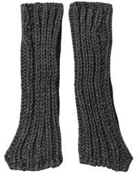 Dolce & Gabbana - Gray Acrylic Knitted Fingerless Arm Warmer Gloves - Lyst
