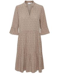 Saint Tropez - Kleedjes ,Bruin ,Tan Pebbles Jurk Met Ruchedetails - Lyst