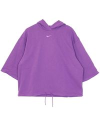 Nike - Fitness ,Paars ,Katoen Hoodie Met Korte Mouwen Van French Terry - Lyst