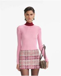 Self-Portrait - Truien & Vesten ,Roze ,Viscose Gebreide Top - Lyst