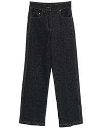 Max Mara - Denim-Effect Jersey Broek - Lyst