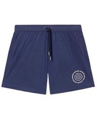 Aspesi - Badmode ,Blauw ,Polyester Logo Beachwear Voor - Lyst