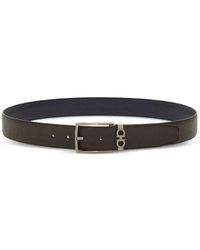 Ferragamo - Accessoires ,Bruin ,Leer Gancini-Plaque Riem - Lyst
