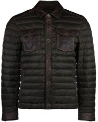 Moorer - Daunenjacke mit lederbesätzen - Lyst