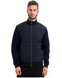 Bugatti - Blauer Pullover Mit Stehkragen - Lyst