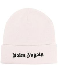 Palm Angels - Gorro de lana blanco con logo - Lyst