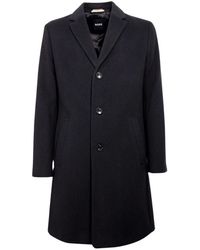 BOSS - Formaler slim fit wollmantel - Lyst