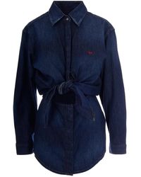 DIESEL - Kleedjes ,Blauw ,Katoen De-Susan-D Jurk - Lyst