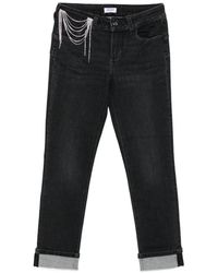 Liu Jo - Straight-Fit Jeans With Decorative Chain Detail - Lyst