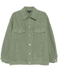 A.P.C. - Groene Katoenen Broek Klepzakken - Lyst