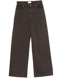 P.A.R.O.S.H. - Broeken ,Bruin ,Katoen Cuoricini Wide Leg Cropped Jeans - Lyst