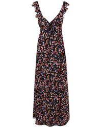 Mar De Margaritas - Kleedjes ,Zwart ,Polyester Cecilia Lange Jurk - Lyst