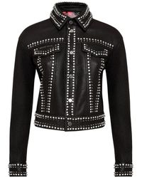 Philipp Plein - Jassen ,Zwart ,Leer Studs Skull Leren Jas - Lyst