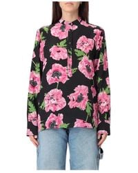 Stella McCartney - Overhemden ,Veelkleurig Poppy Print Shirt - Lyst