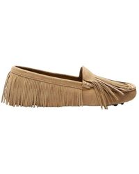 SCAROSSO - Wildleder Driving Schuhe Mit Fransen - Lyst