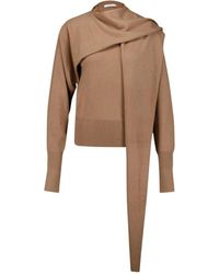 Ferragamo - Cashmere Trui Met Sjaal Detail - Lyst