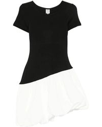 Baum und Pferdgarten - Kleedjes ,Veelkleurig ,Zwarte Jurk Met Korte Mouwen En Asymmetrische Zoom - Lyst