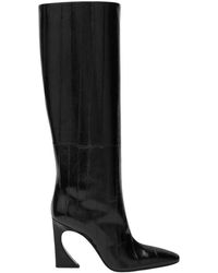 Fendi - Sculptural Heel Pointed Toe Knee-High Boots - Lyst